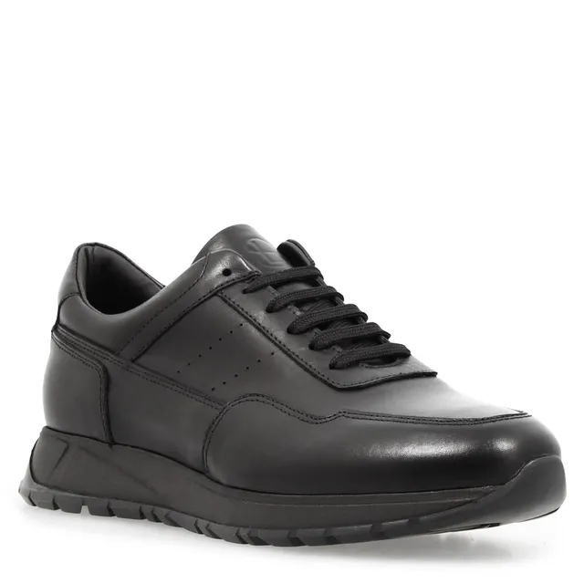 Leonardo Shoes Ateneo Nero sneakers uomo pelle nera
