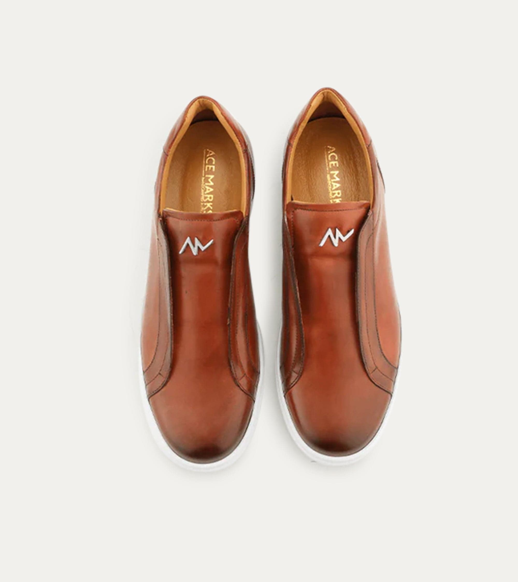Ace Marks Saint Cognac Nicol slip on pelle uomo