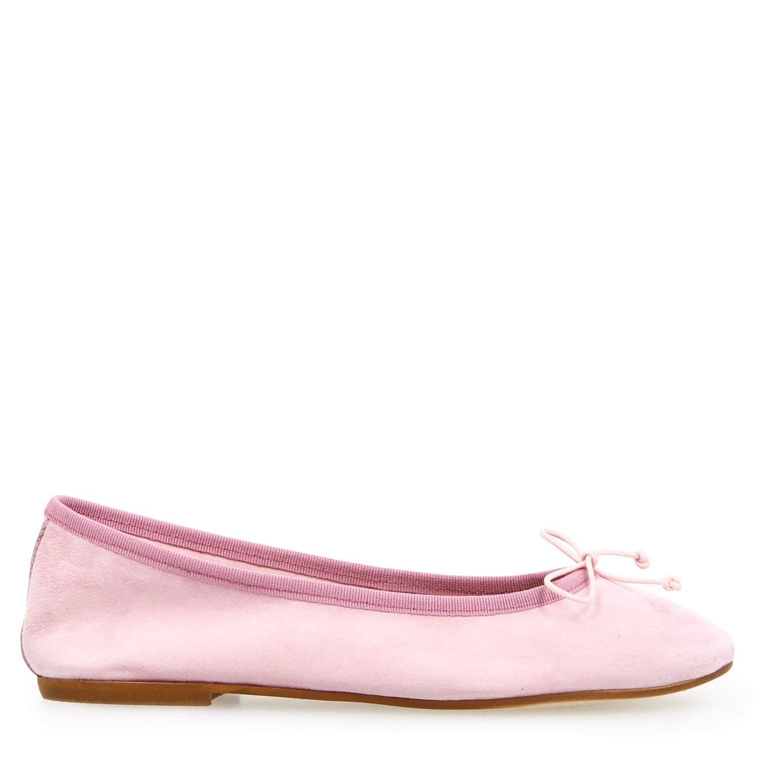 Leonardo Shoes Fiocco Ballerine Donna Rosa Camoscio Tacco 1cm
