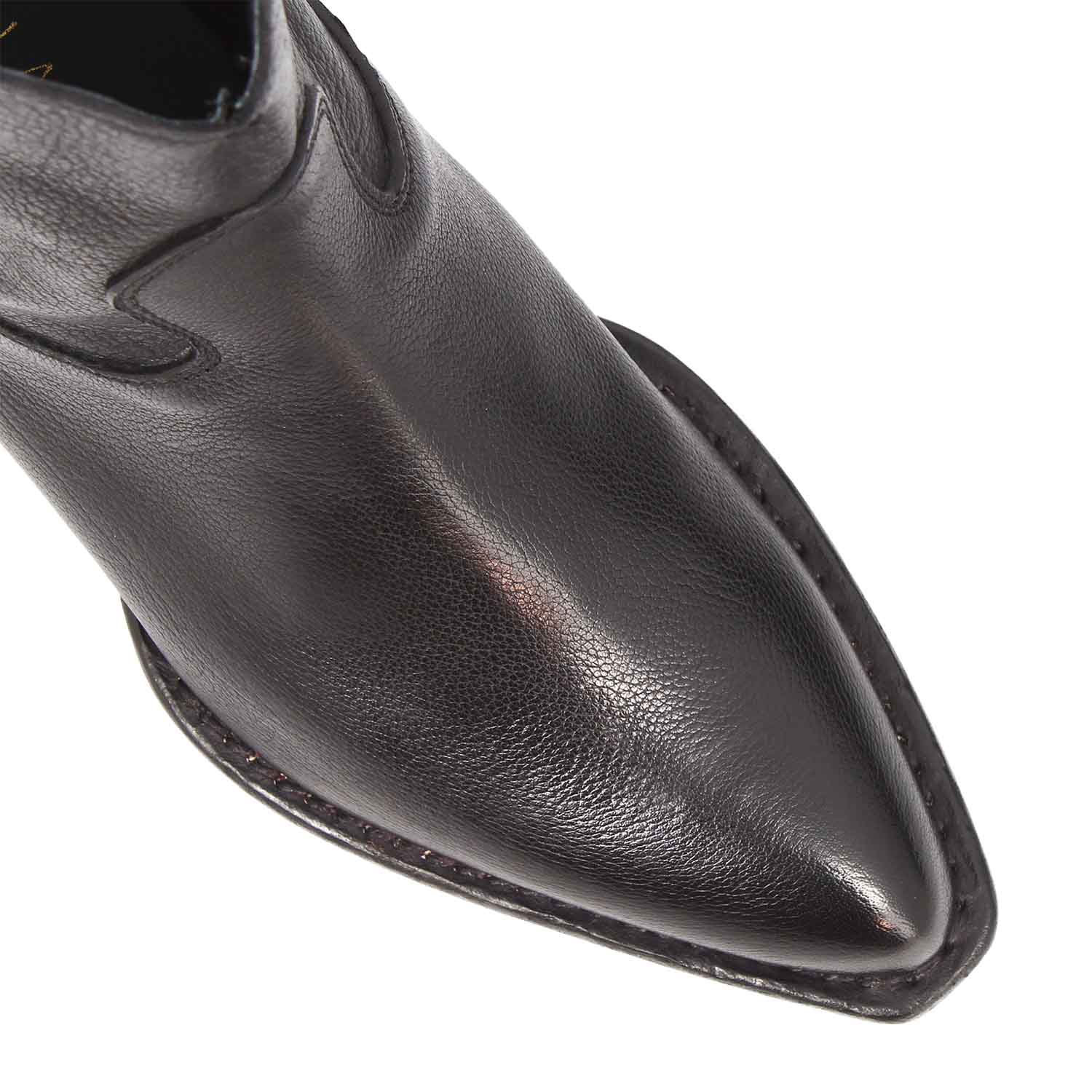 Leonardo Shoes Velvet stivaletto texano nero pelle