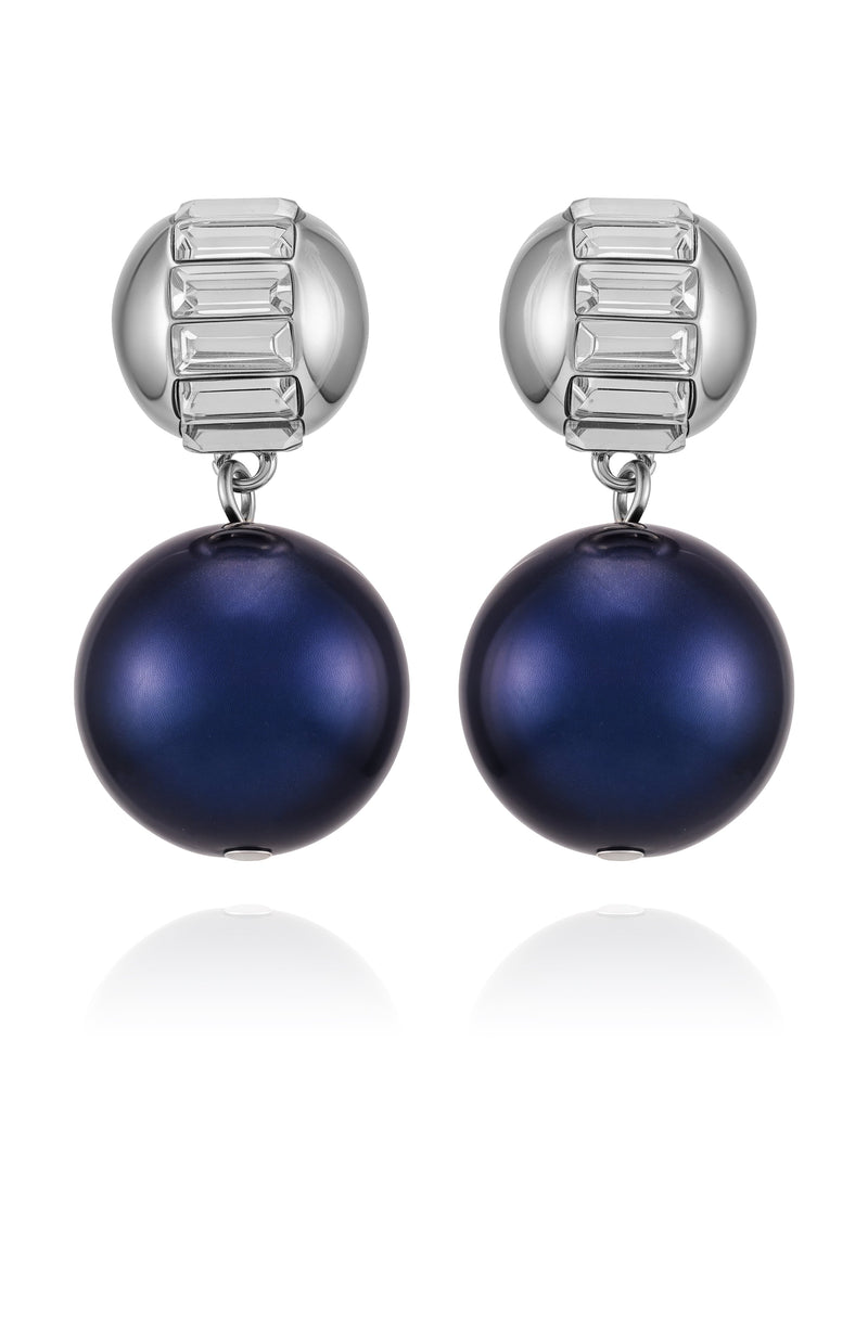 Vince Camuto orecchini donna silver perla blu cristalli