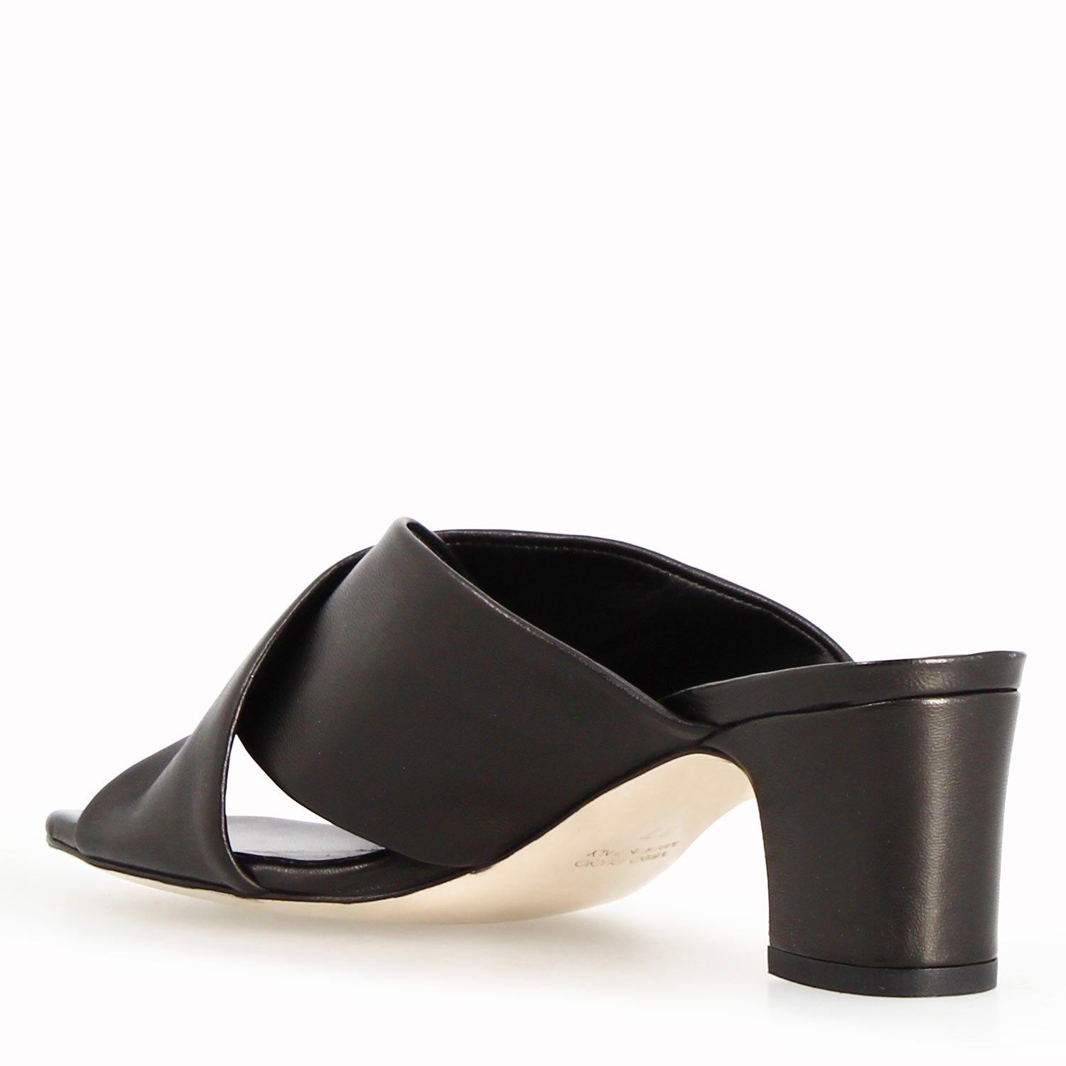Leonardo Shoes Antiochia mules donna nero pelle