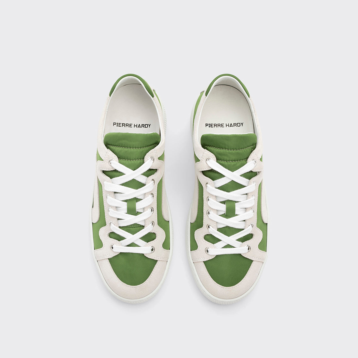 Pierre Hardy Alpha sneakers donna verdi pelle suola bianca