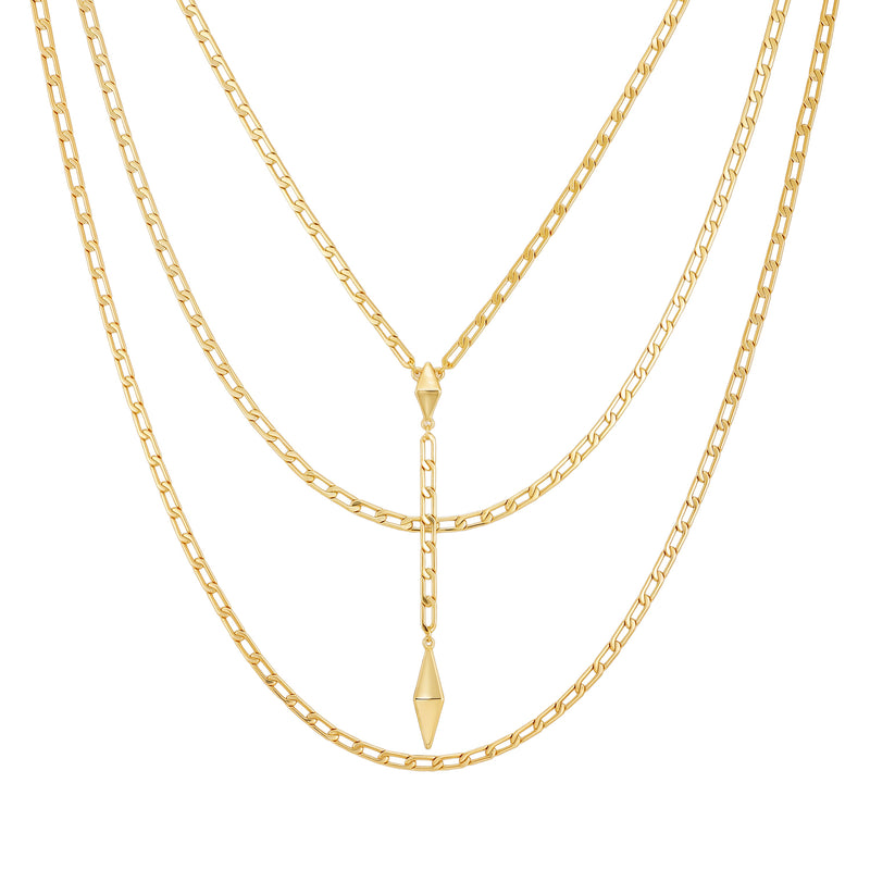 Vince Camuto set 3 collane catena oro ciondolo Y