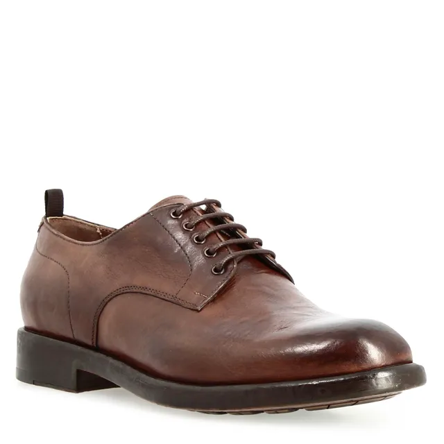 Leonardo Shoes Raffaello Derby Uomo Pelle Marrone