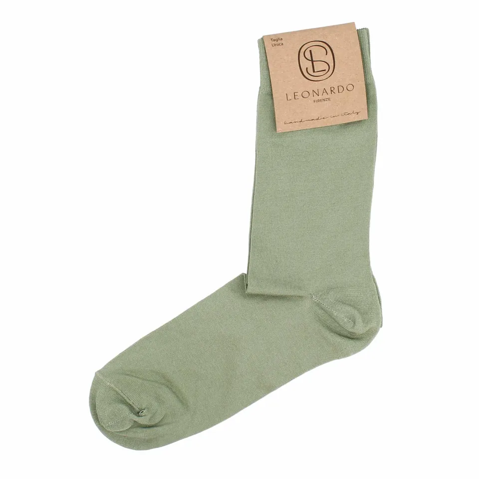Leonardo Calzini uomo filo di Scozia cotone verde
