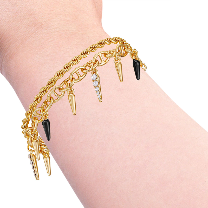 Vince Camuto bracciale donna oro cristallo multi-filo regolabile