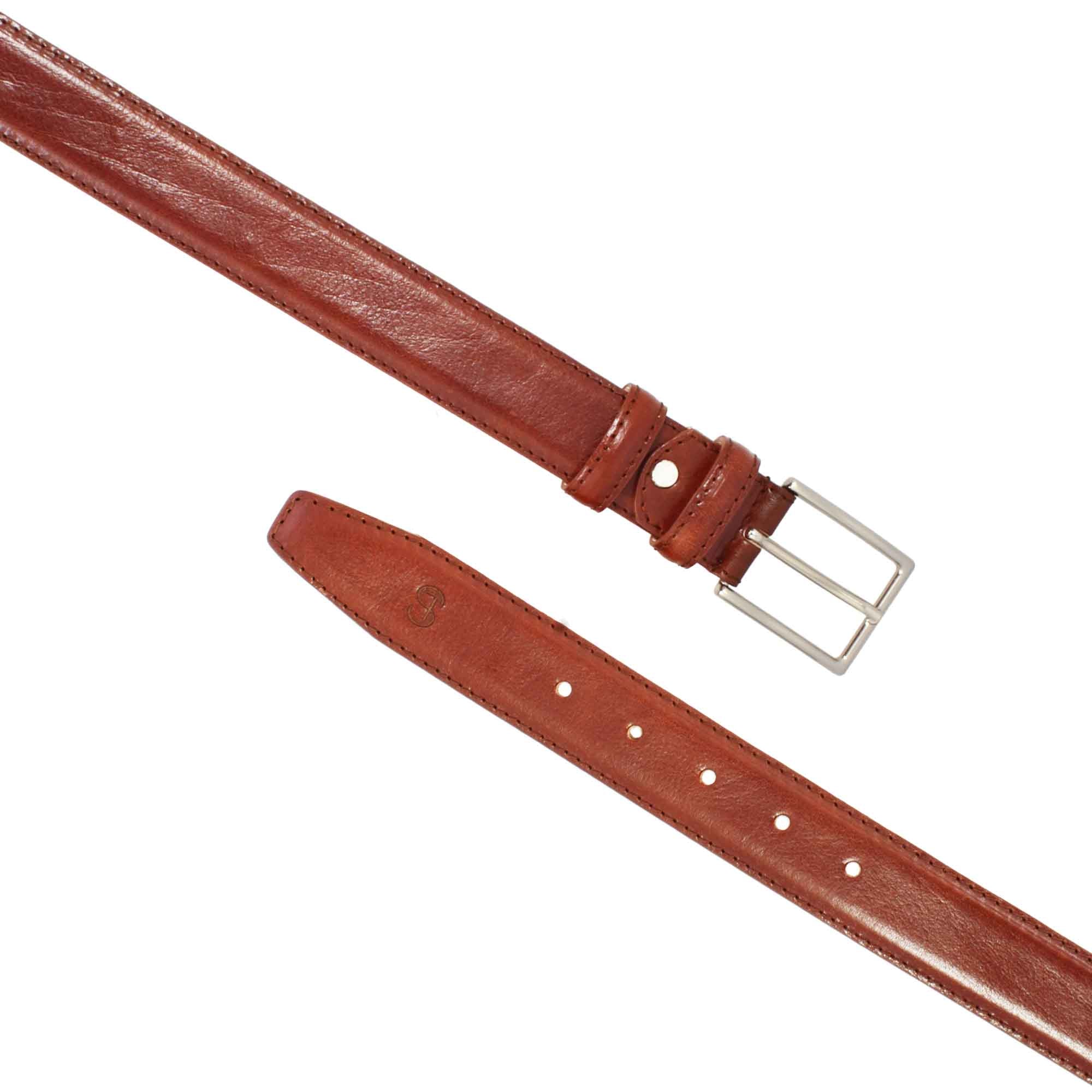Leonardo Shoes Accessori Uomo cintura pelle pieno fiore marrone