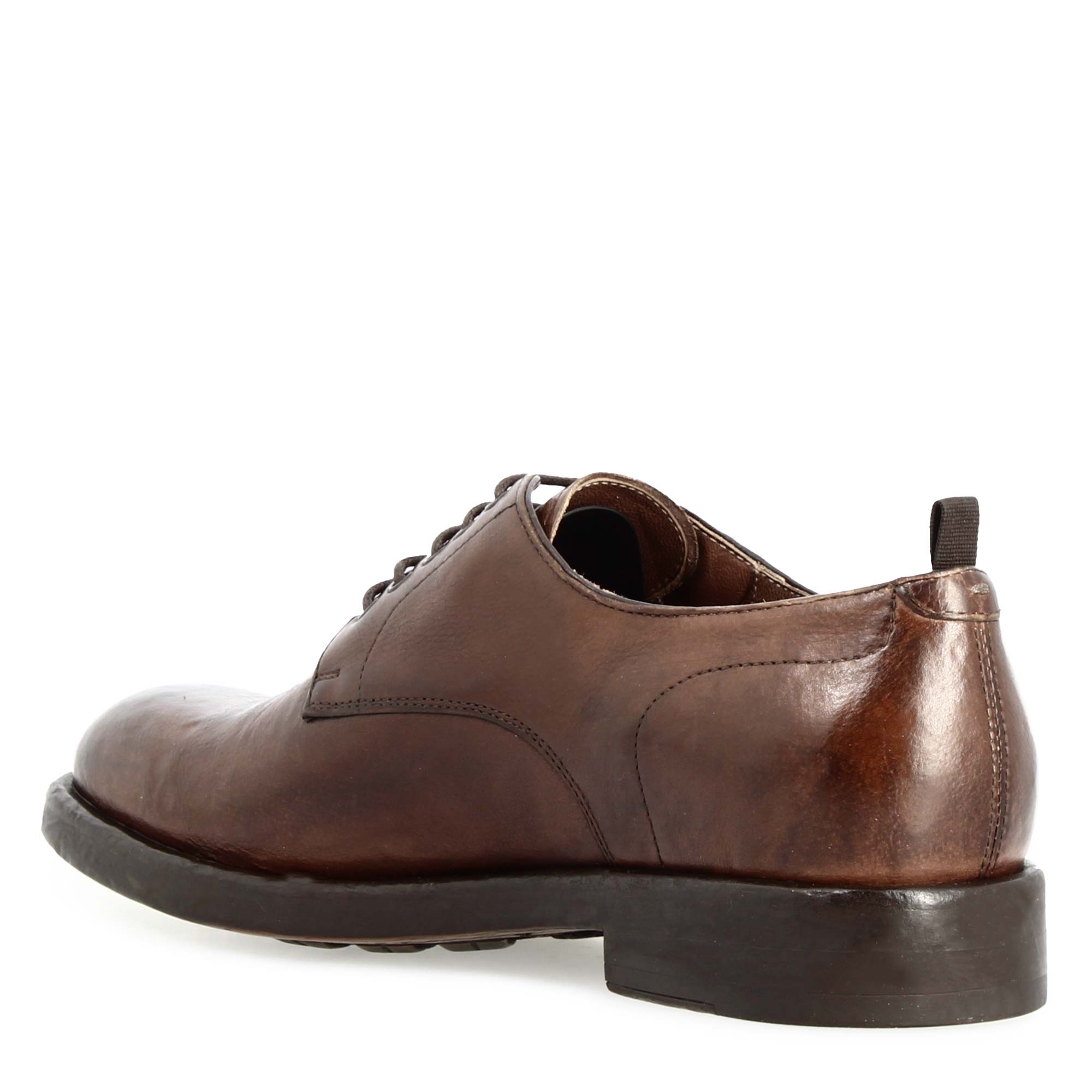 Leonardo Shoes Raffaello Derby Uomo Pelle Marrone