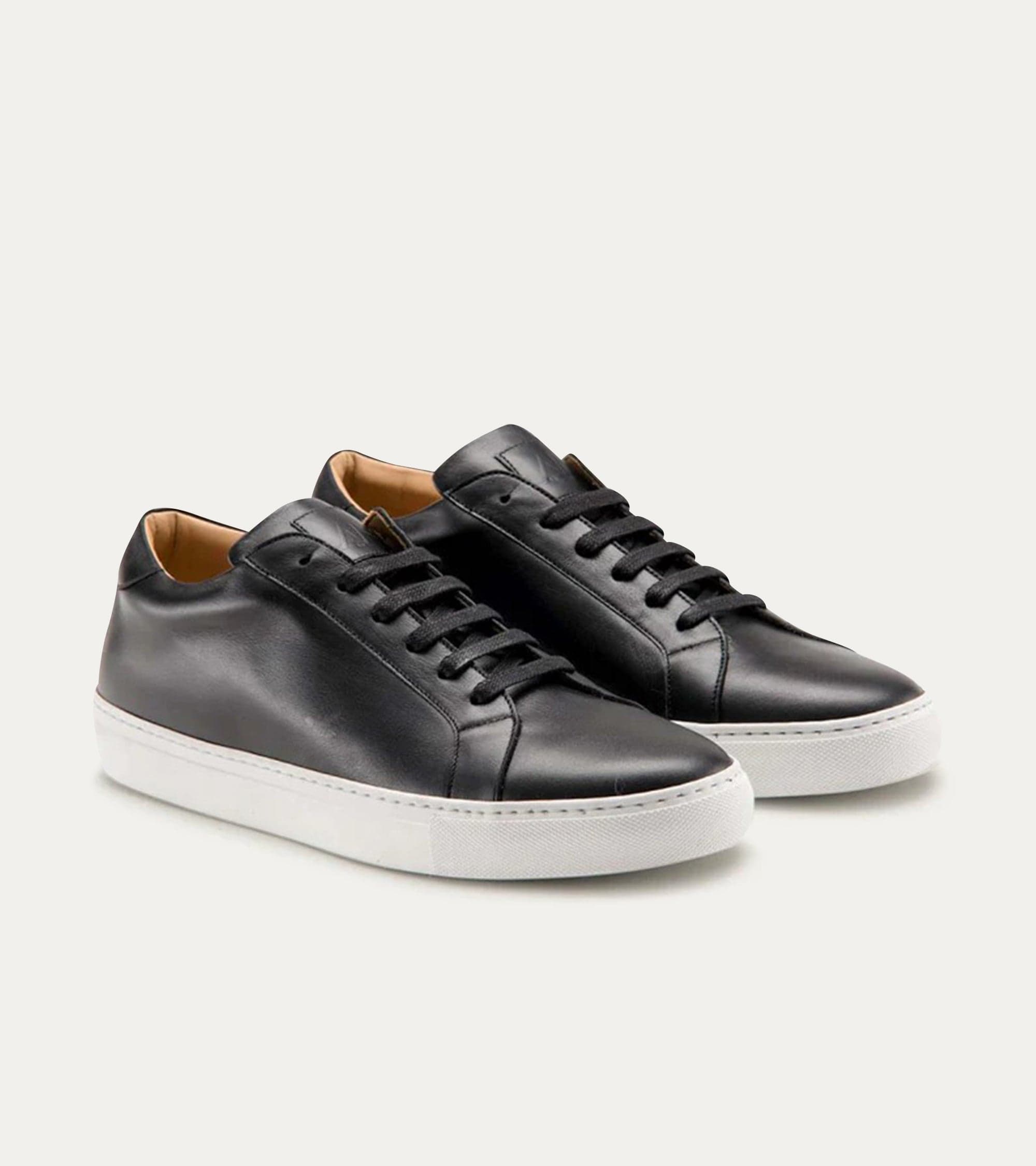 Ace Marks Duke sneakers uomo nere pelle suola bianca