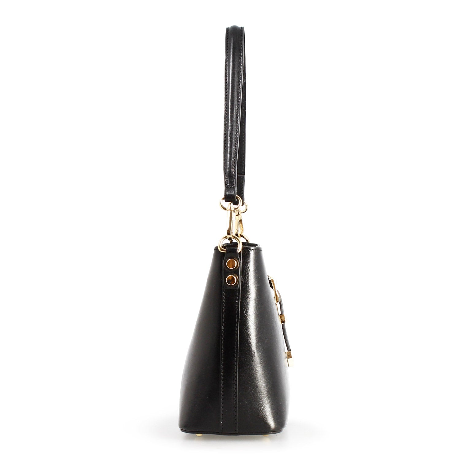 Leonardo Shoes Atena Borsa a Spalla Pelle Nera Secchiello