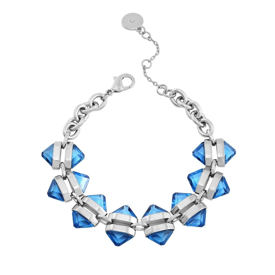 Vince Camuto Bracelets Bracciale catena pietra blu argento