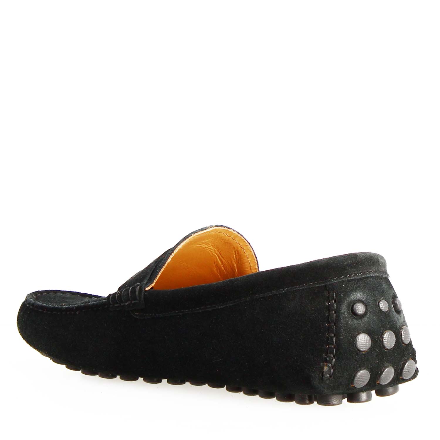 Leonardo Shoes Mocassini Uomo Garda Camoscio Nero Car Shoe
