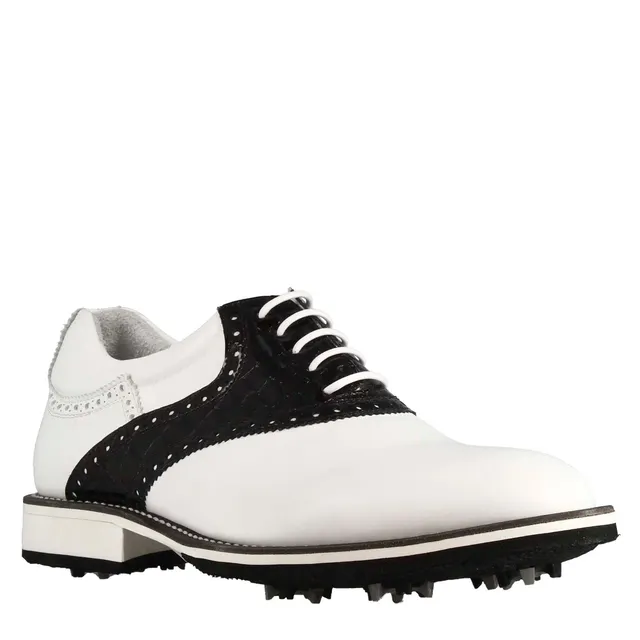 Leonardo Shoes Golf Calzature scarpe golf bianco nero pelle