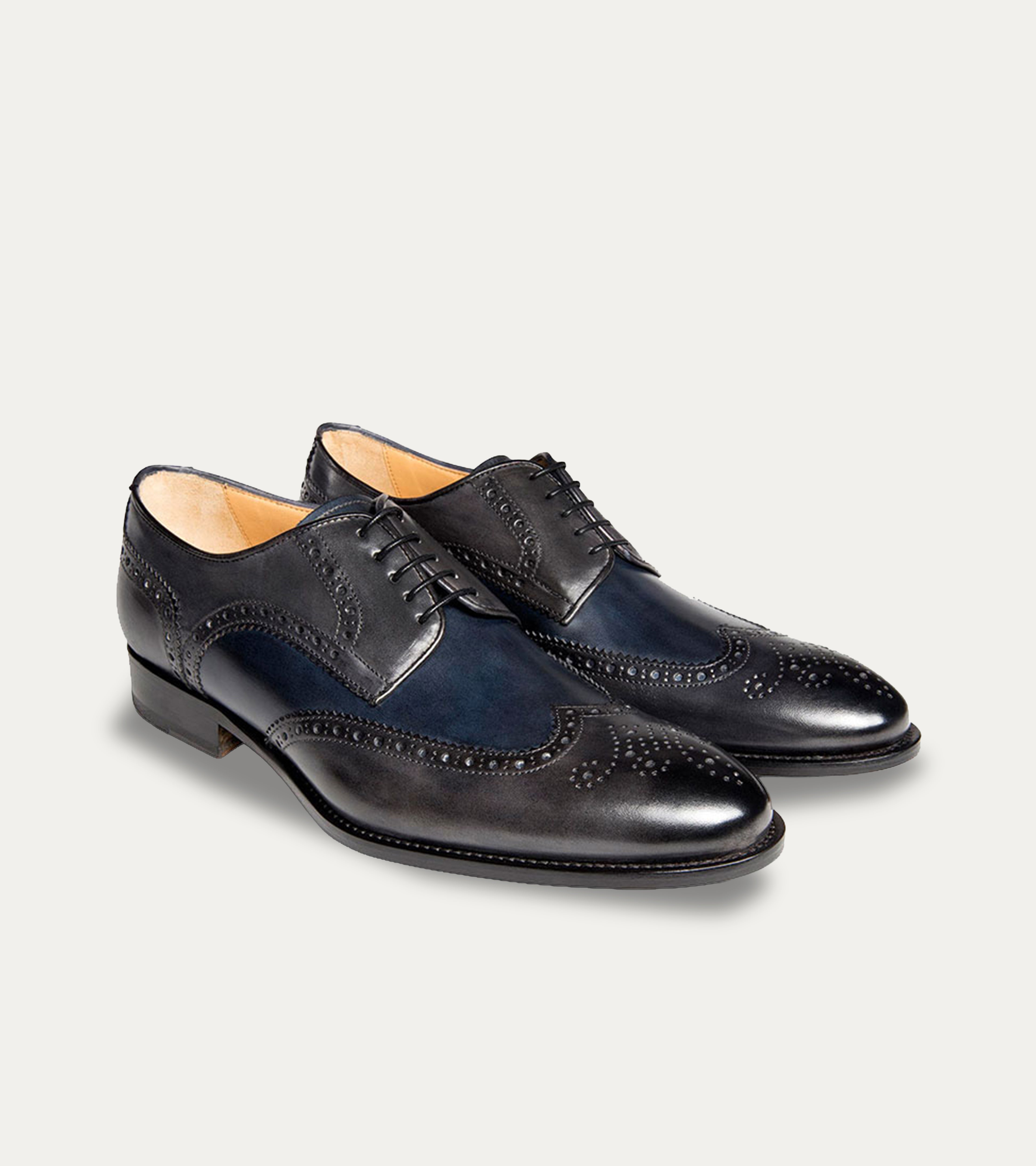 Ace Marks Vincent Derby Brogue Grigie Avio Pelle