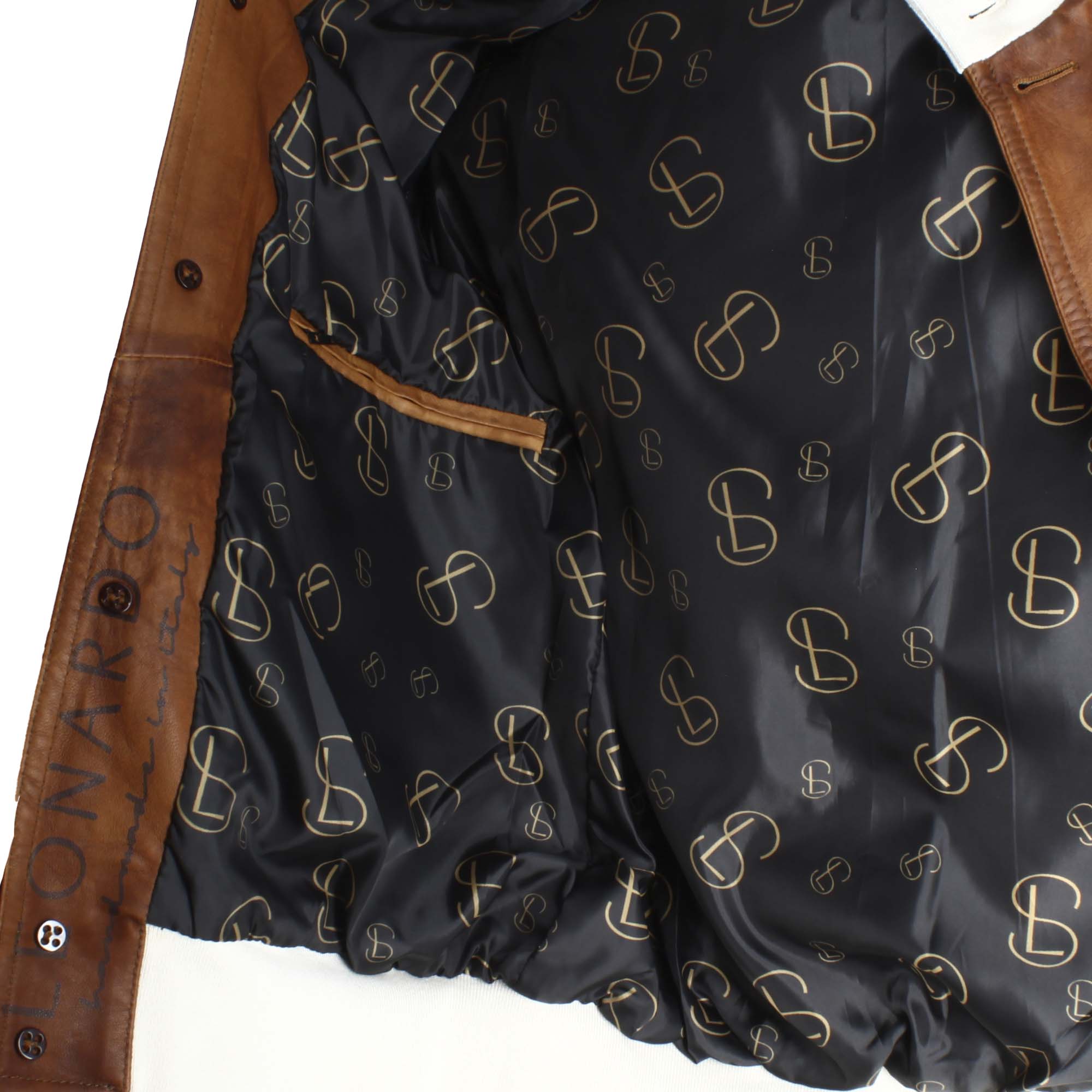 Leonardo Shoes Cefalù giacca bomber uomo marrone pelle
