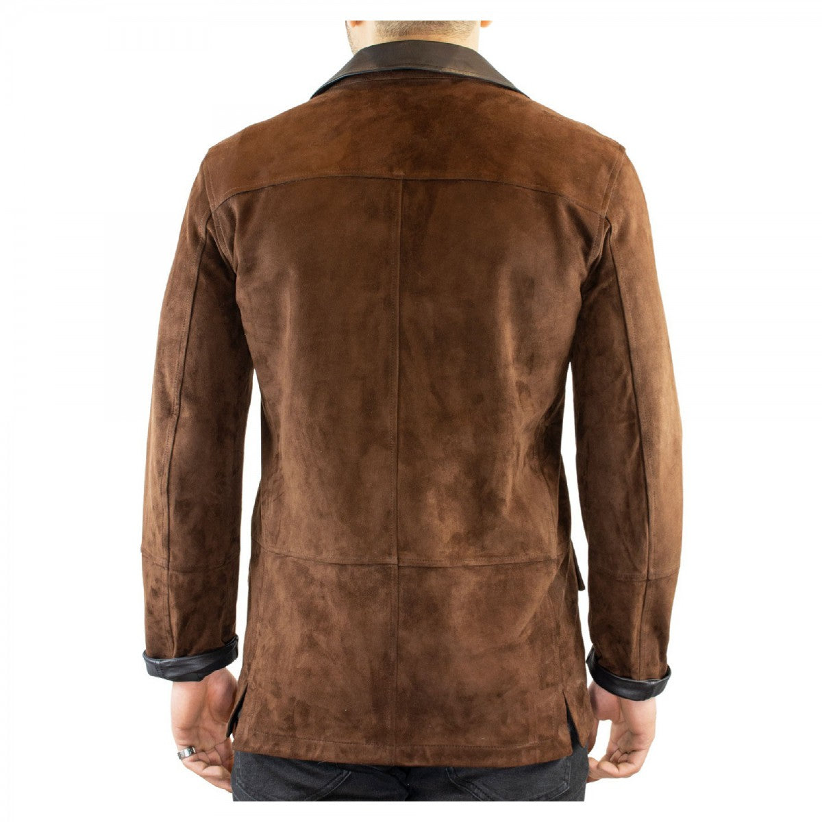 Leonardo Shoes giacca pelle uomo reversibile testa di moro renna