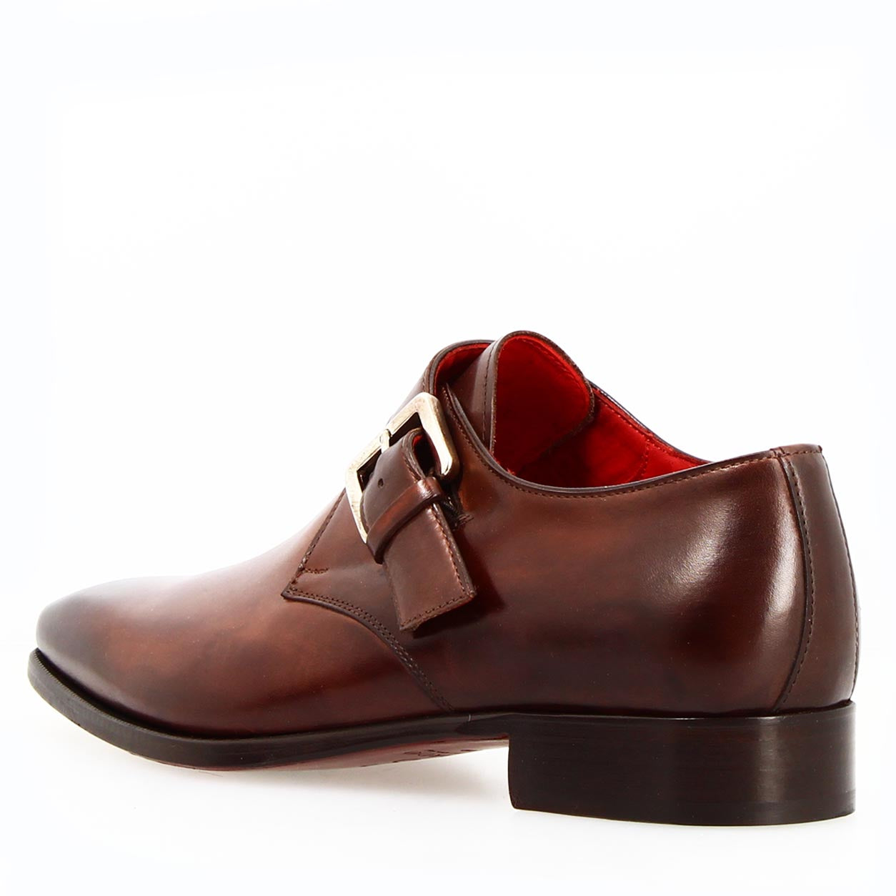 Leonardo Shoes Salvatore Francesine Uomo Pelle Marrone Fibbia