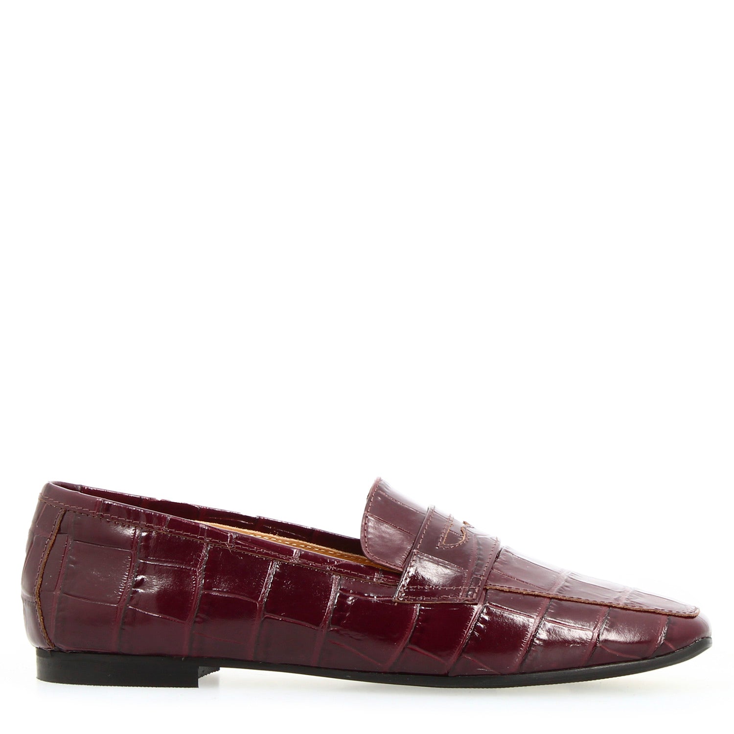 Leonardo Artemide22 mocassino pelle bordeaux stampa cocco