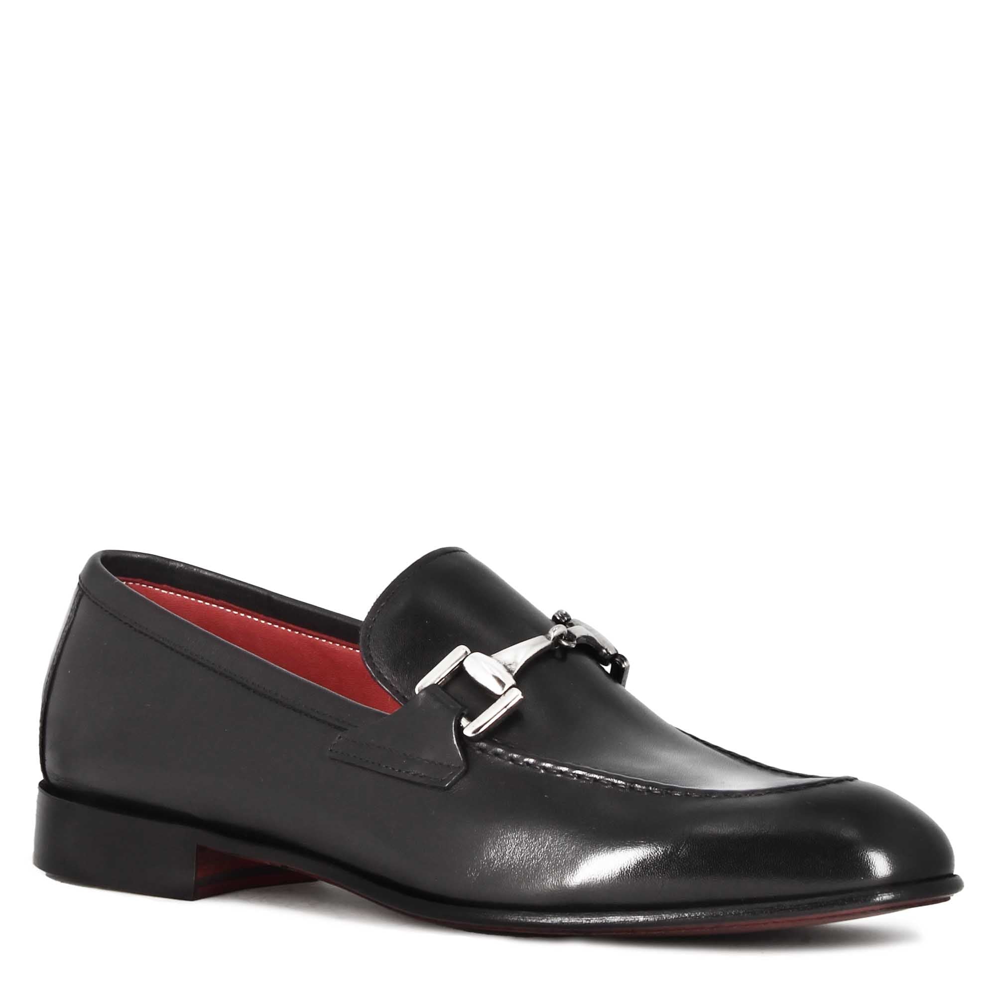 Leonardo Shoes Mocassini Uomo pelle nero morsetto