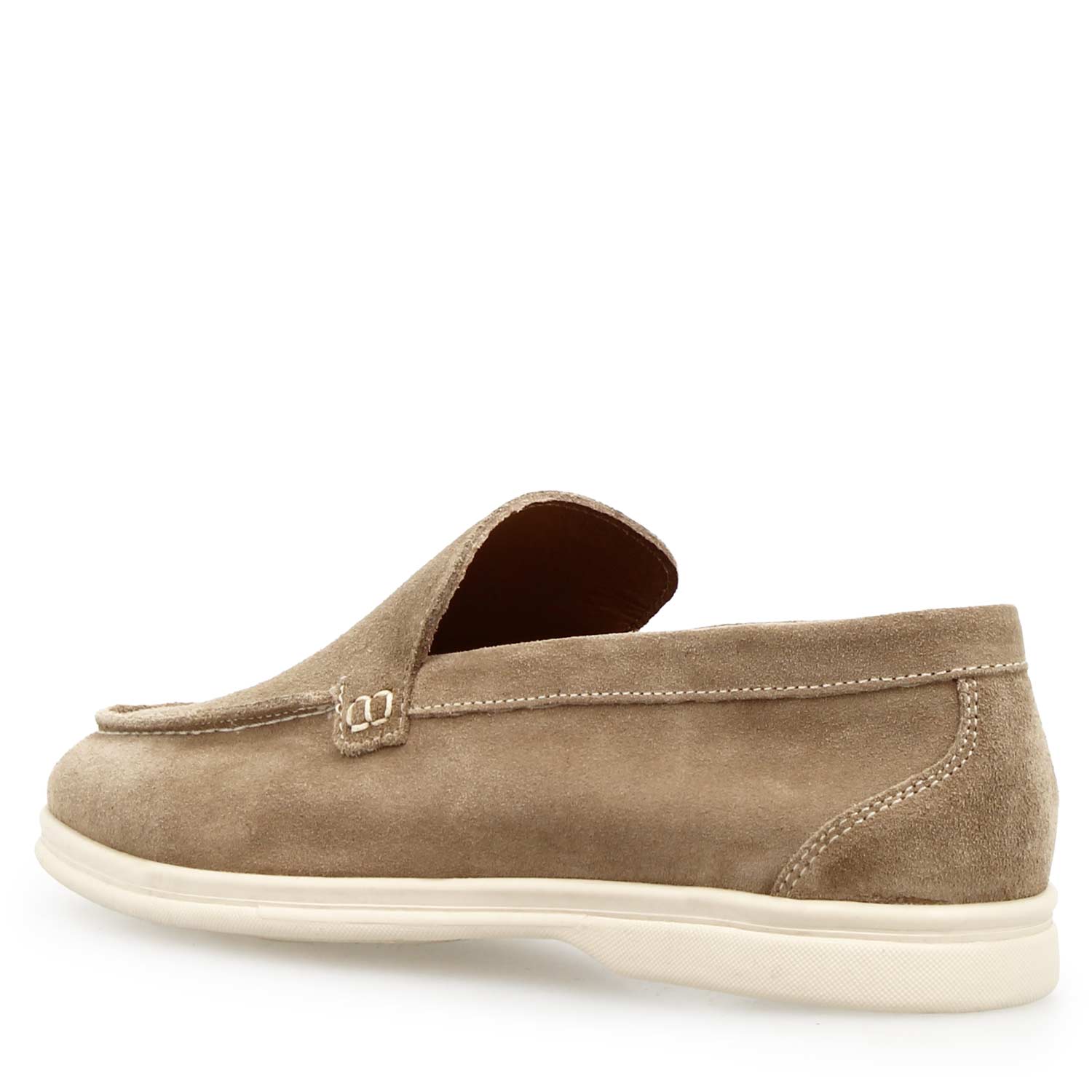 Leonardo Elite mocassino uomo camoscio marrone chiaro