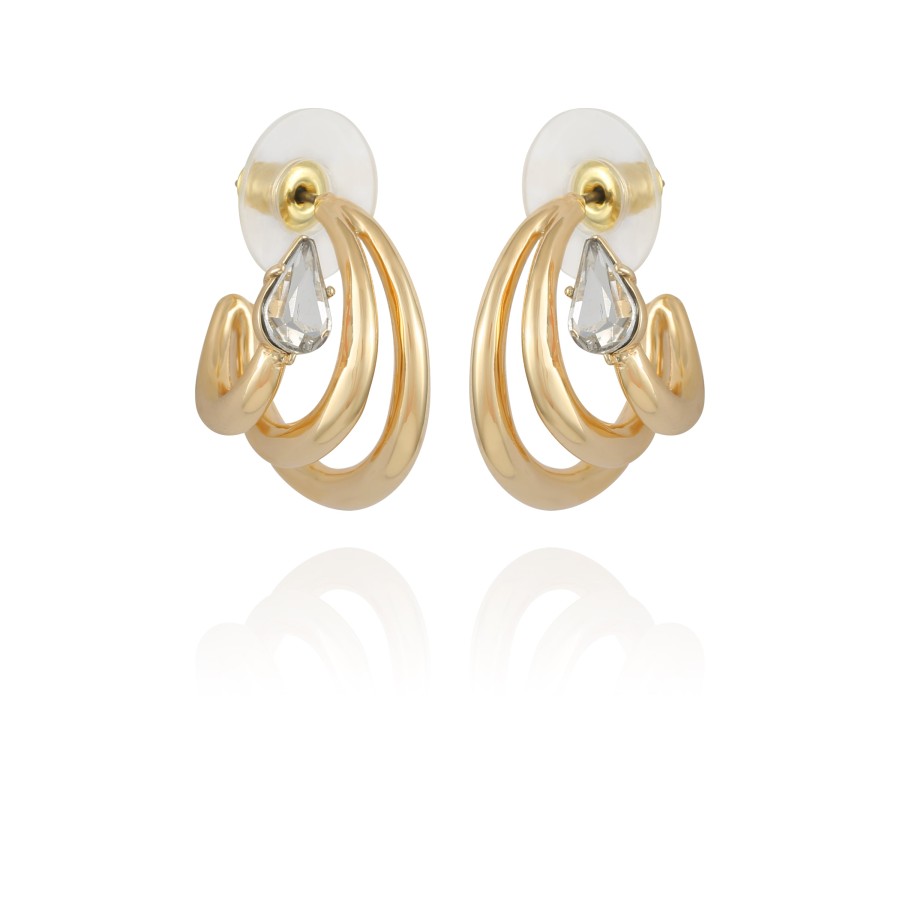 Vince Camuto Orecchini Cerchio Piccolo Oro Cristallo