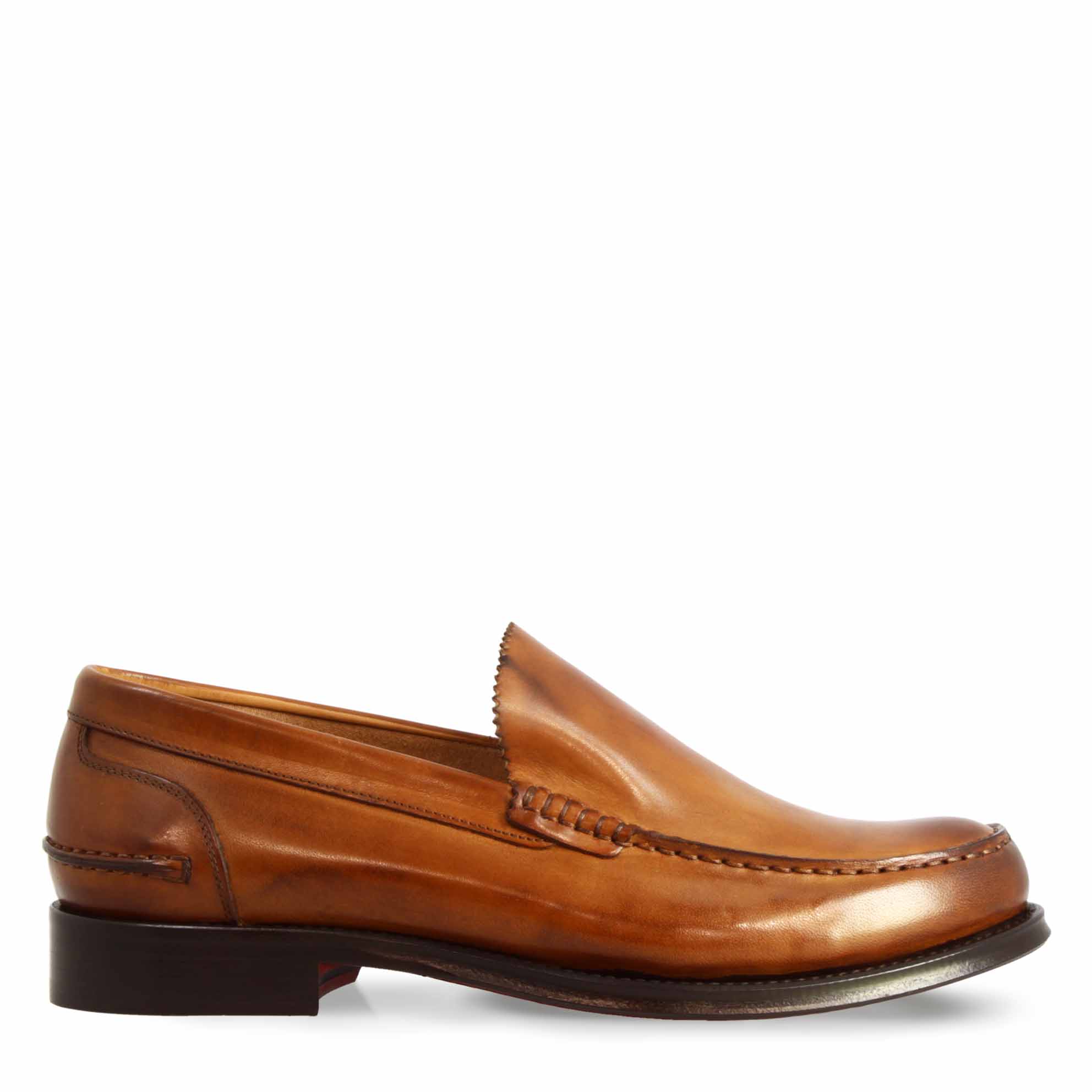 Leonardo Shoes Rialto mocassini uomo pelle marrone 43