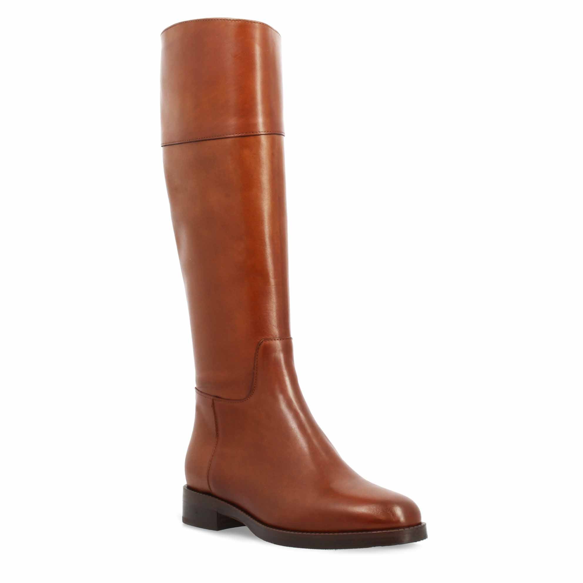 Leonardo Shoes Palatina Stivali Donna Pelle Marrone