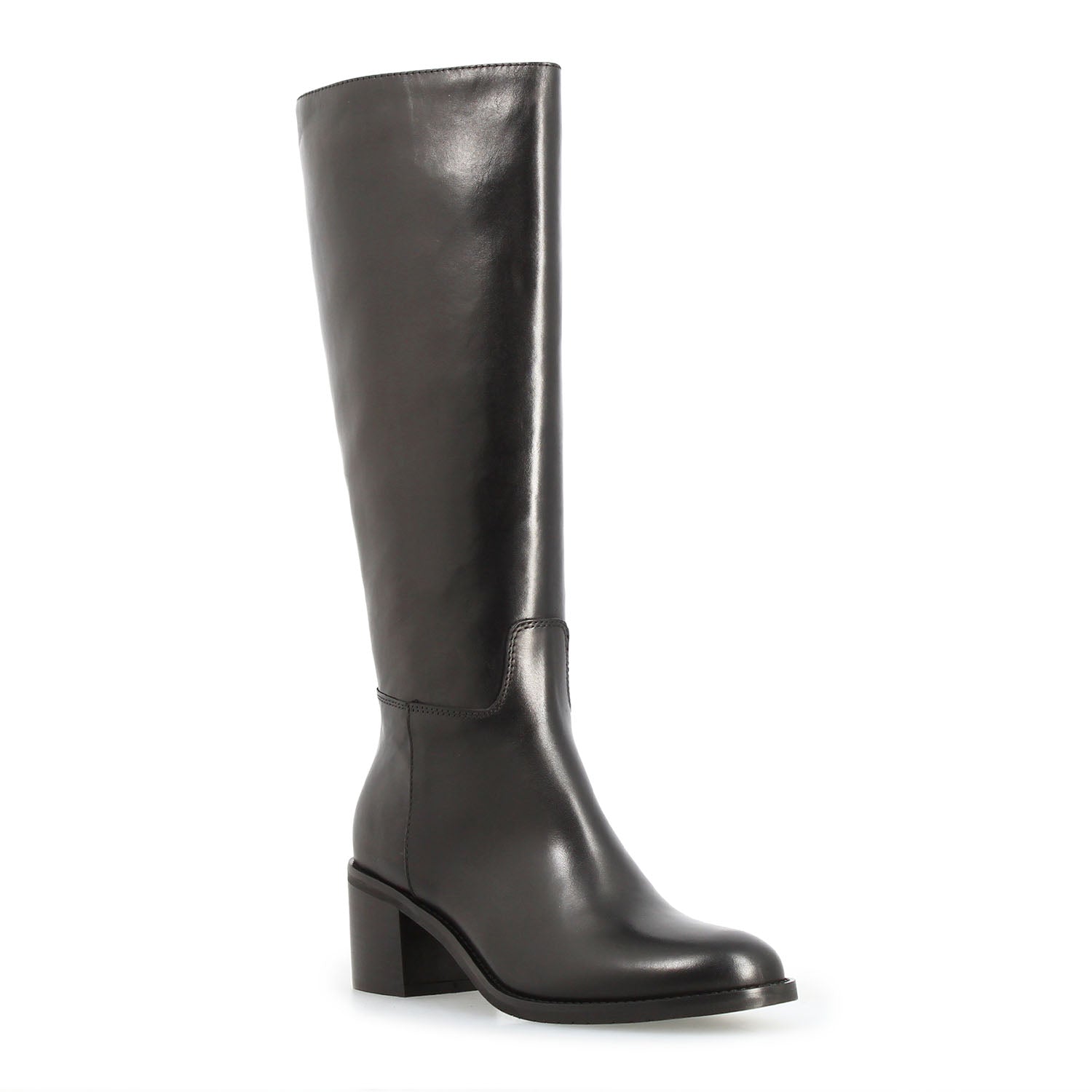 Leonardo Messala Stivale Ginocchio Pelle Nero Tacco 6 cm Donna