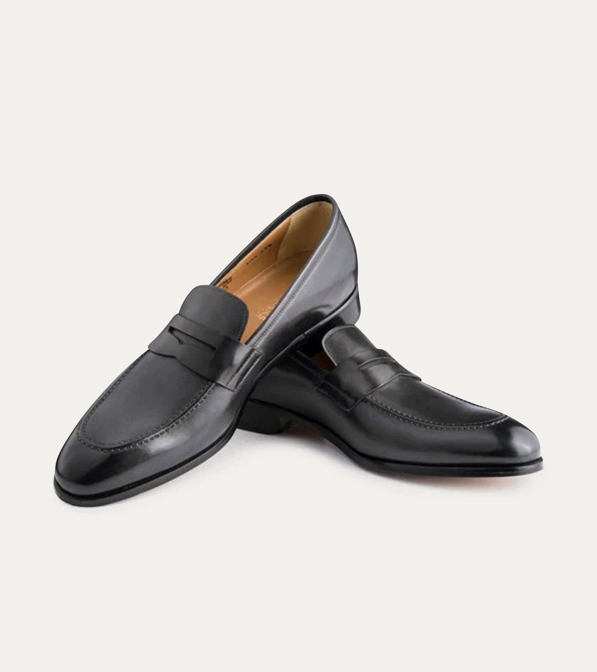 Ace Marks Greg Penny Loafer mocassini uomo neri pelle