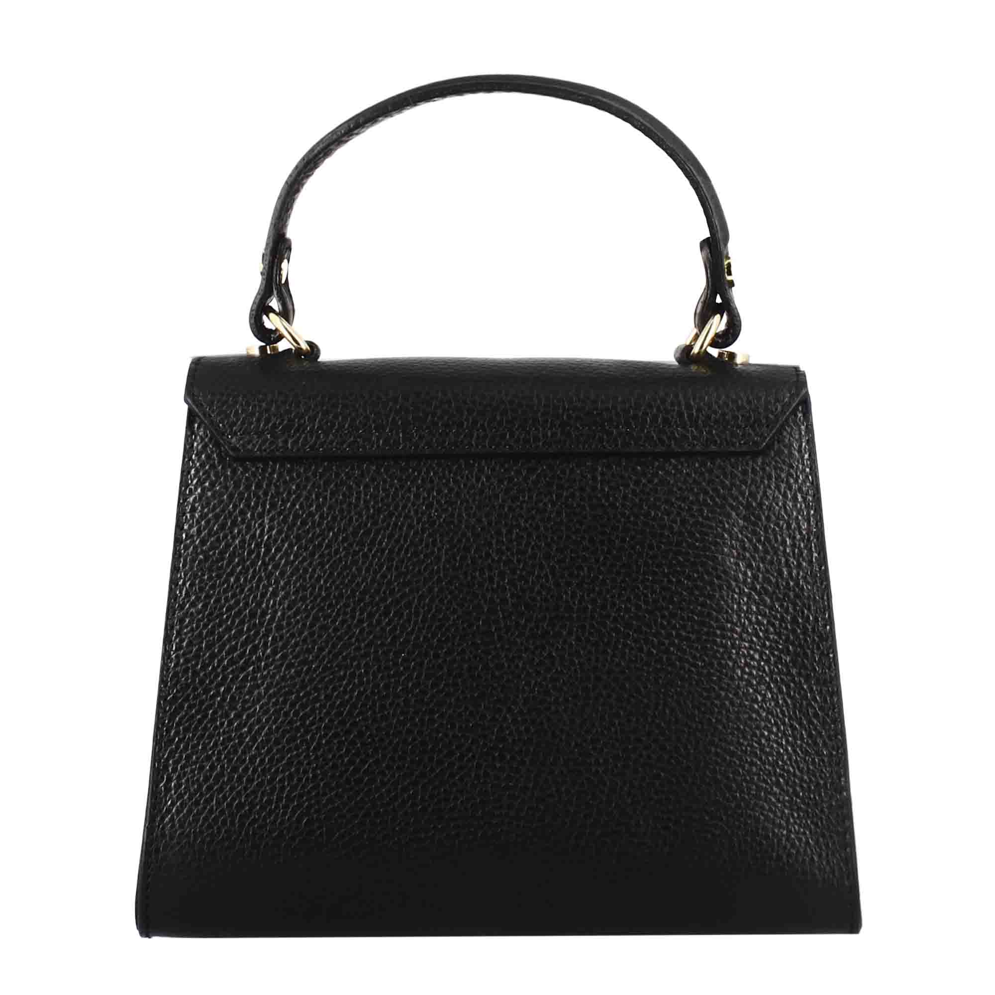 Leonardo Shoes Lady K borsa mano donna pelle nero 23 cm