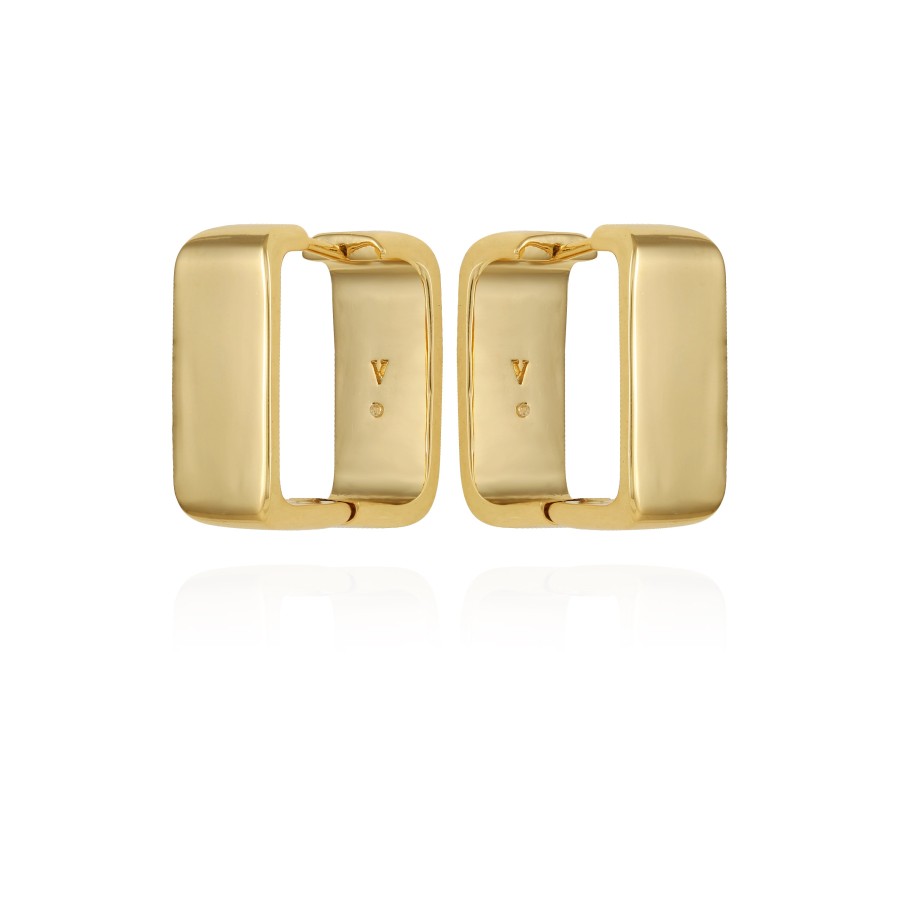Vince Camuto Orecchini a cerchio rettangolari ottone oro