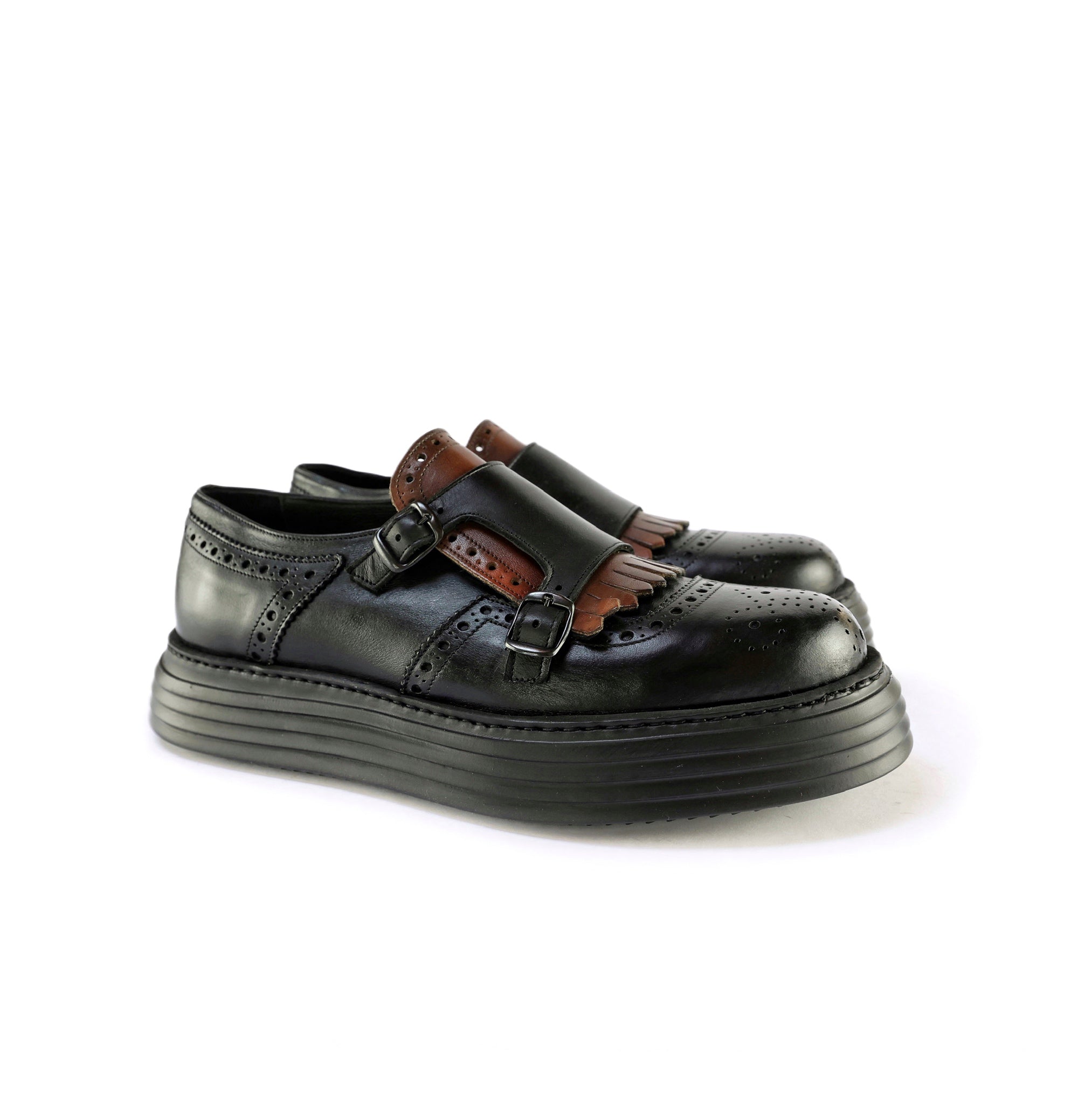 Ton Goût Premium Derby uomo nero vitello tacco 3 cm