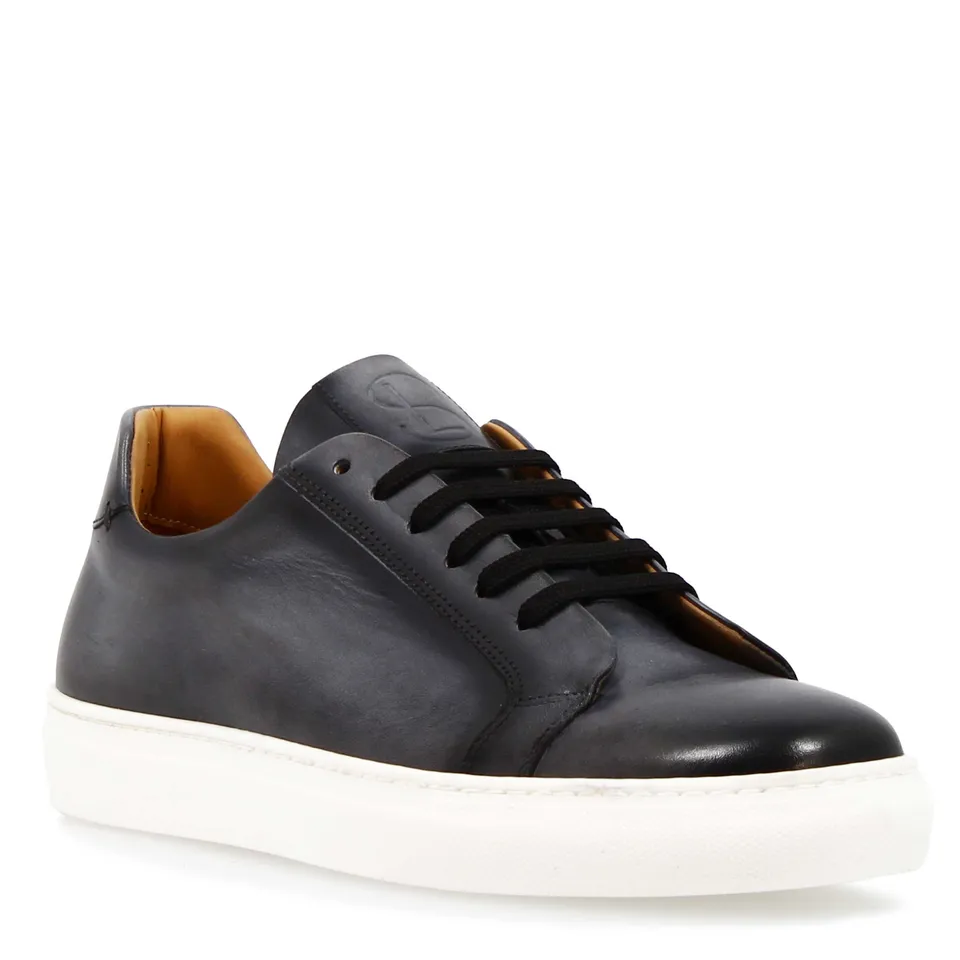 Leonardo Shoes Oreste Sneakers Uomo Pelle Grigio Degradé
