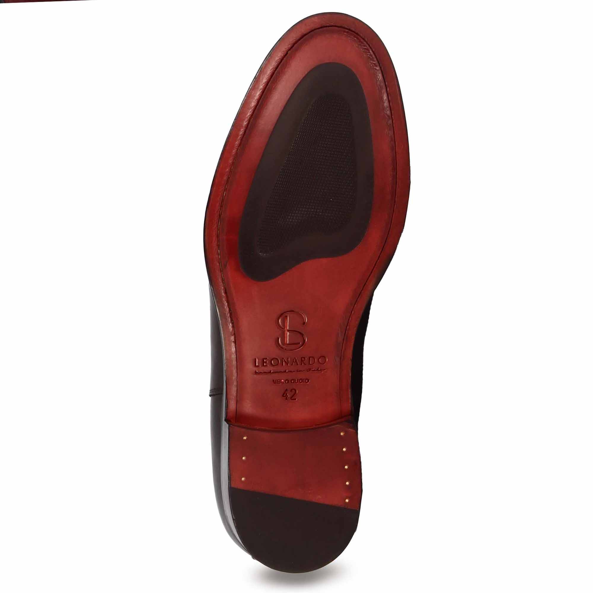 Leonardo Shoes francesine uomo doppia fibbia nere