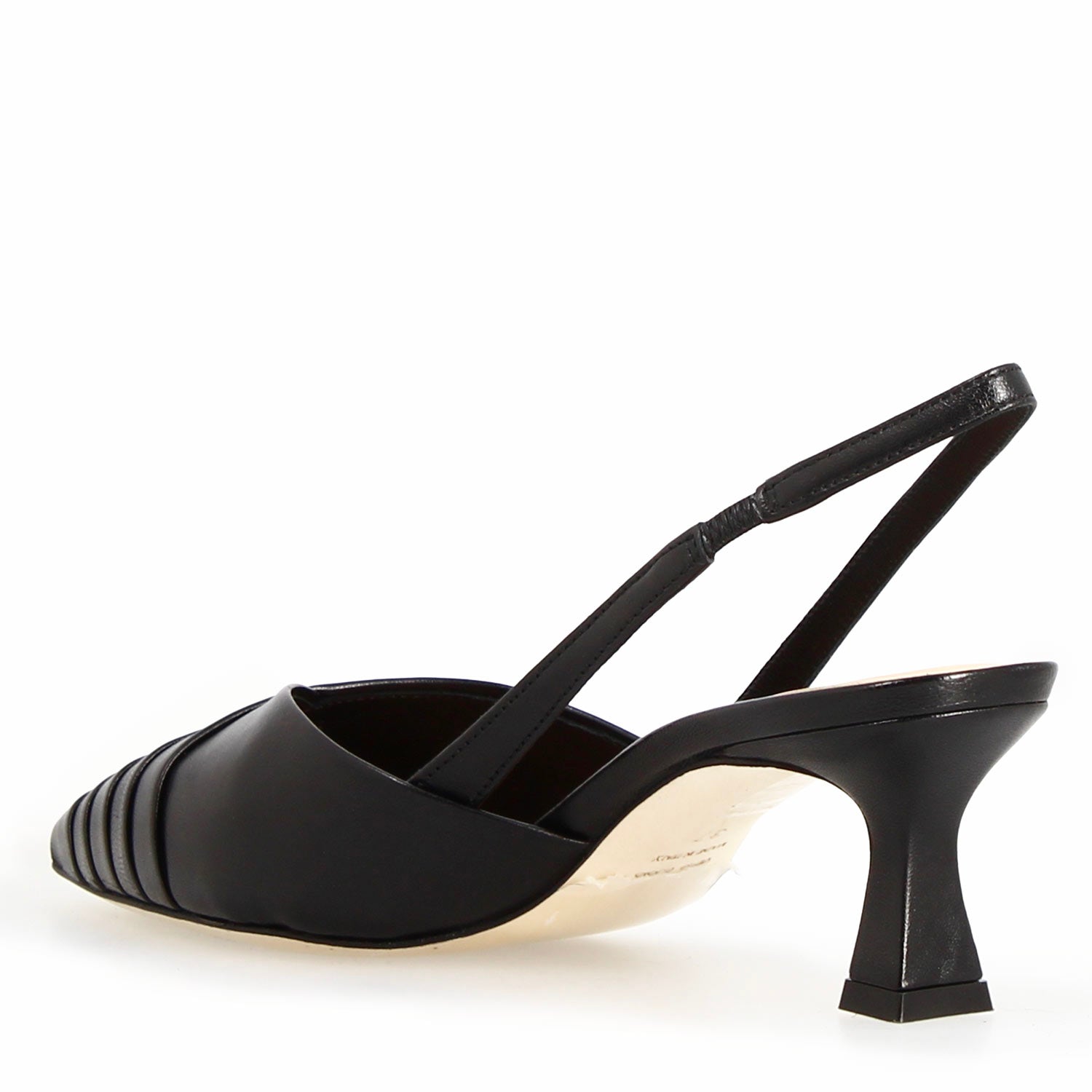 Leonardo Shoes Apollina Sandalo Slingback Nero Pelle
