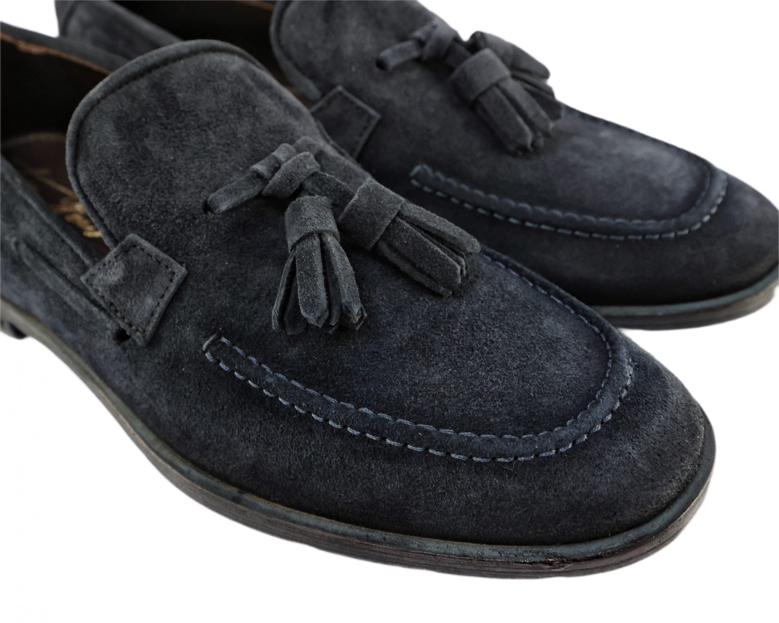 Ton Goût Green Mocassini Uomo Blu Camoscio 41