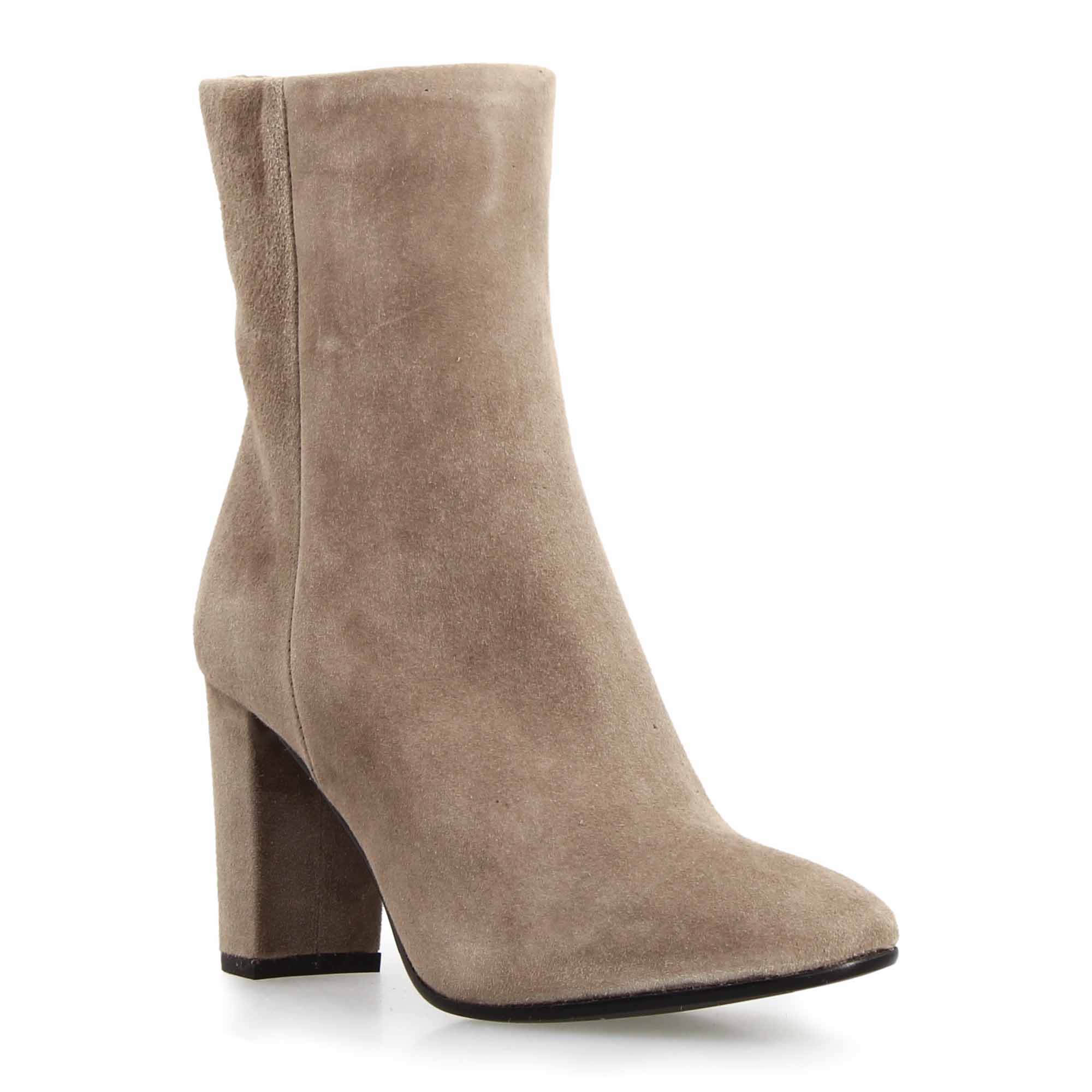 Leonardo Vesper C stivaletto donna camoscio grigio tacco alto