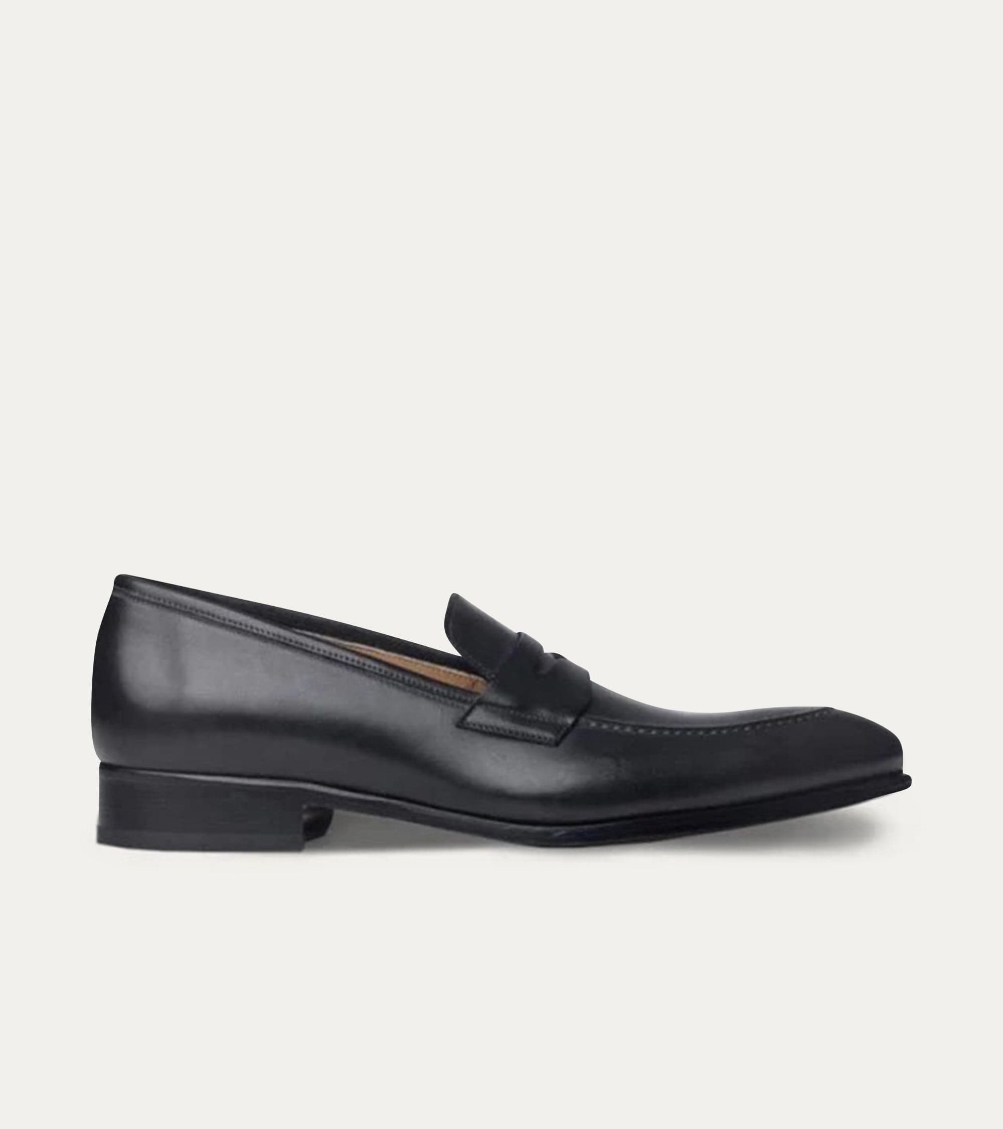 Ace Marks Greg Penny Loafer mocassini uomo neri pelle