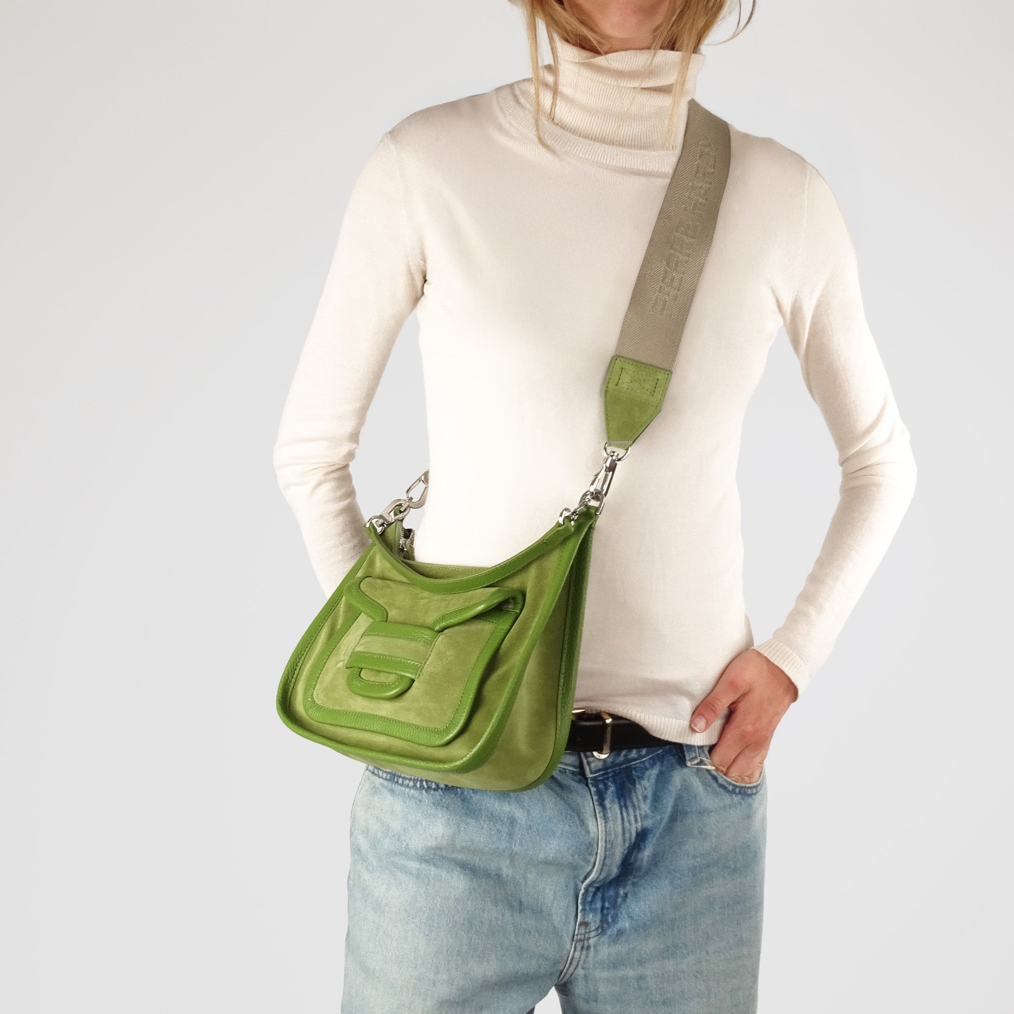 Pierre Hardy Alpha Day borsa a spalla pelle verde TU