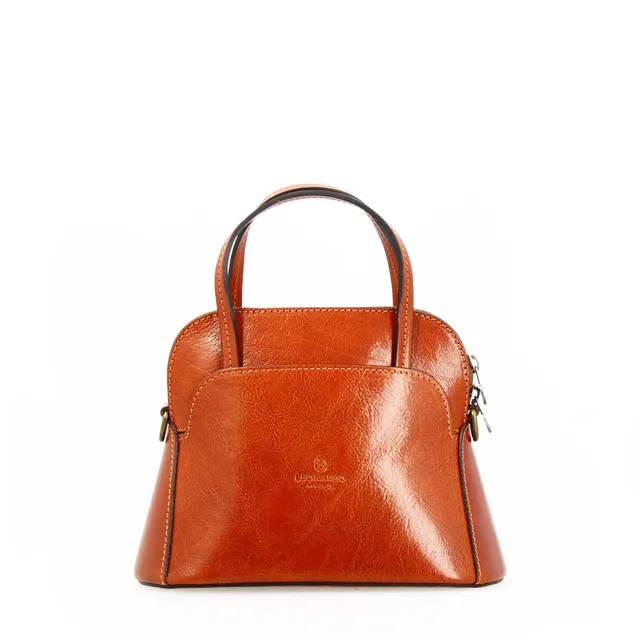 Leonardo Shoes Livia Borsa Donna Pelle Arancione Cupola 2in1