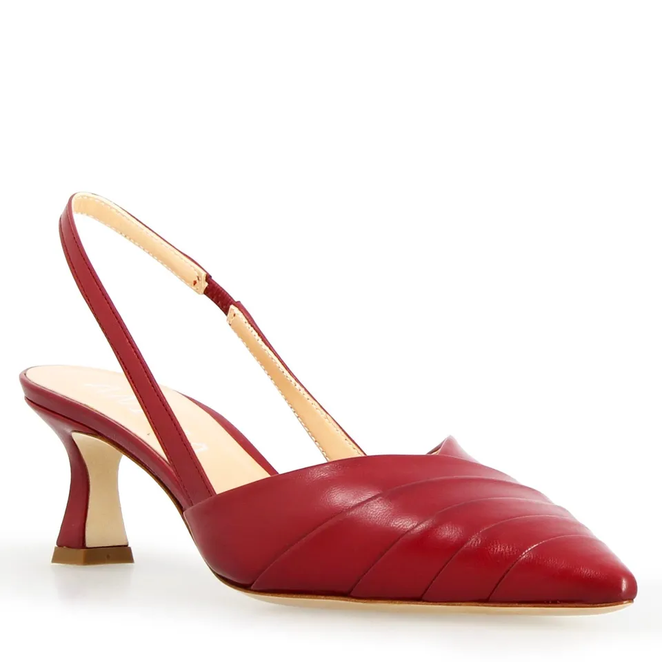 Leonardo Apollina sandalo slingback pelle rossa