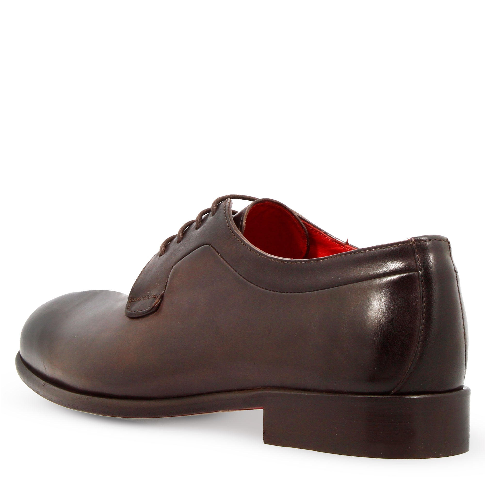 Leonardo Shoes Francesine derby marrone scuro pelle liscia