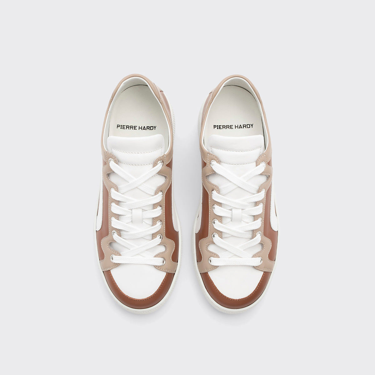 Pierre Hardy Alpha Sneakers Donna Marrone Pelle 38 Suola Bianca