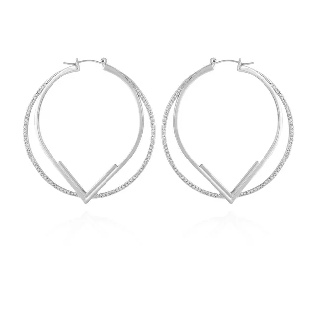 Vince Camuto orecchini donna doppio cerchio V pavé
