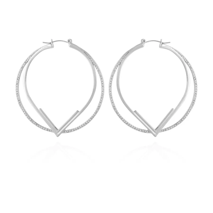 Vince Camuto orecchini donna doppio cerchio V pavé