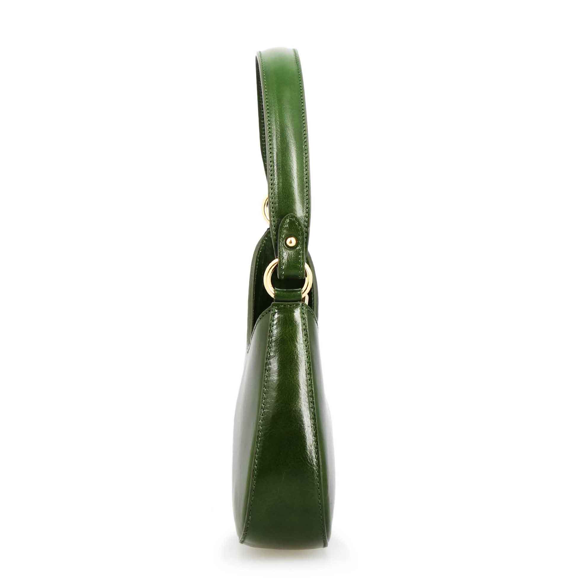 Leonardo Shoes Isotta M Borsa Mezzaluna Verde