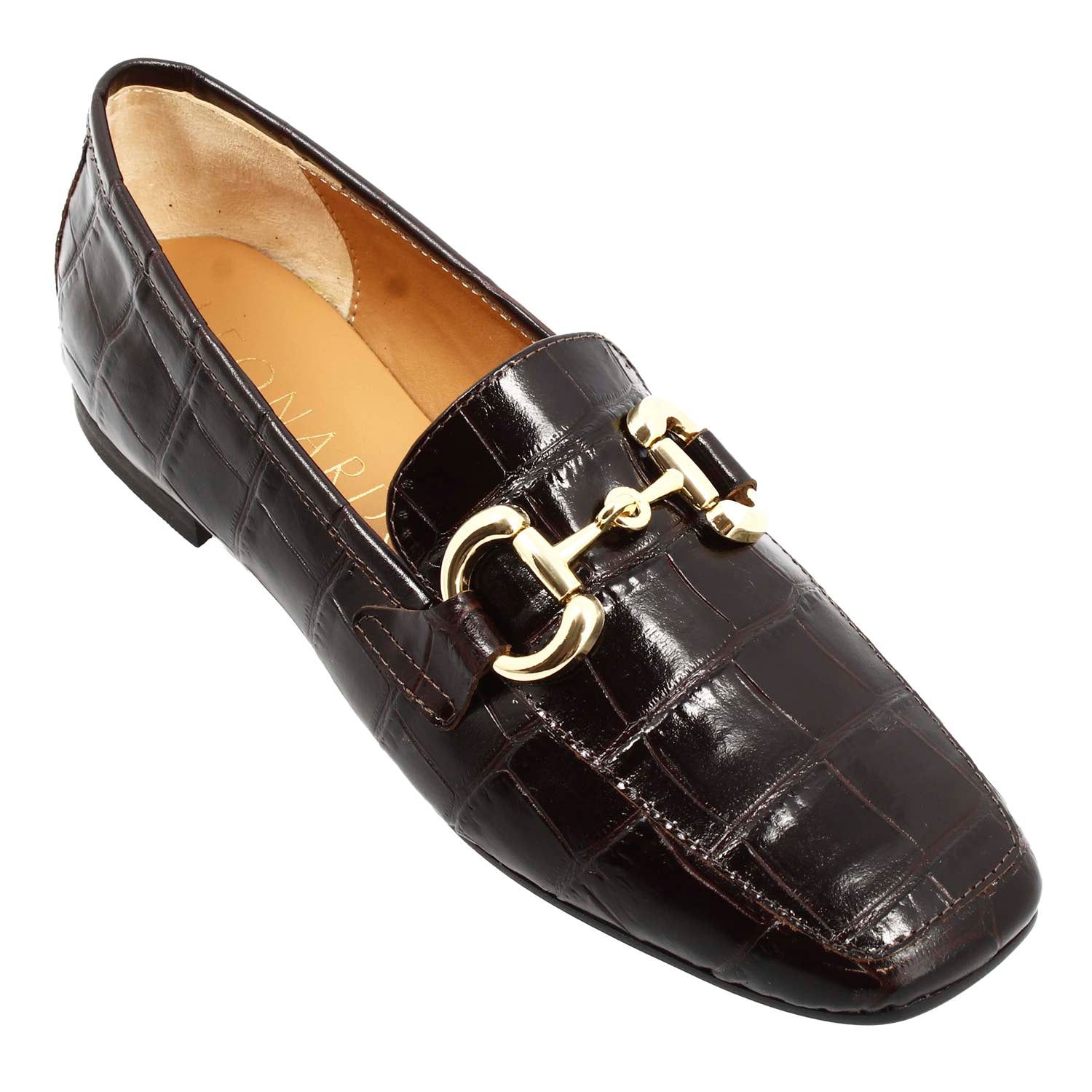 Leonardo Shoes Artemide mocassini donna pelle marrone cocco
