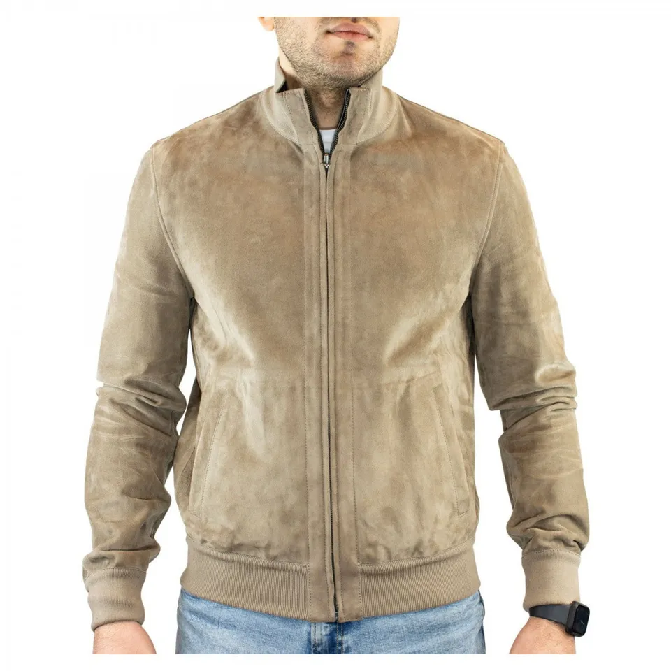 Leonardo Shoes BF-20 giacca pelle uomo reversibile taupe