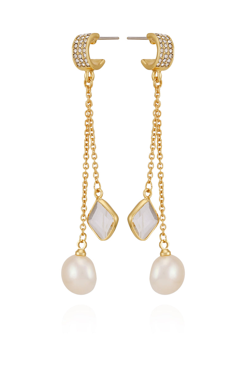 Vince Camuto orecchini oro perla cristallo goccia
